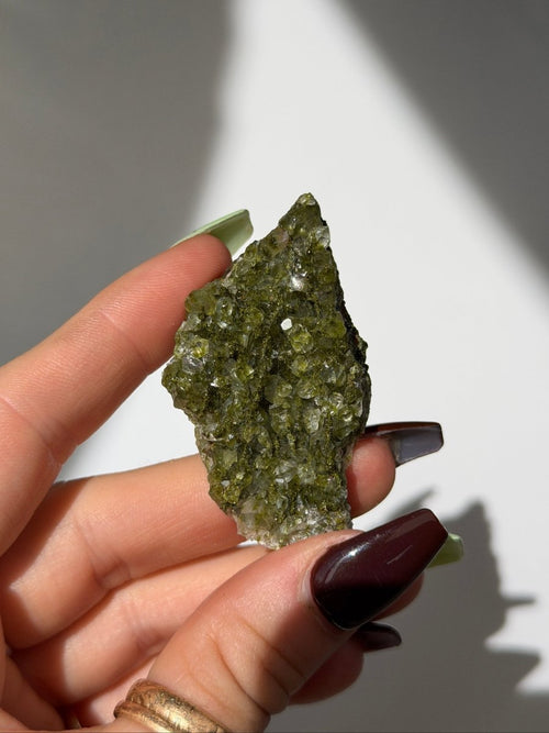 Turkish Forest Epidote and Quartz, Y Epidote Quartz Turkey - Haus of Moss + Moon