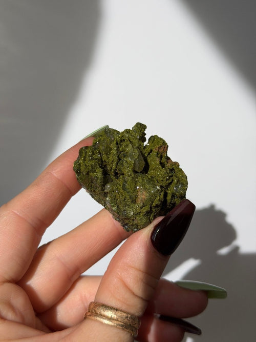Turkish Forest Epidote and Quartz, Z Epidote Quartz Turkey - Haus of Moss + Moon