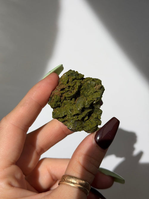 Turkish Forest Epidote and Quartz, Z Epidote Quartz Turkey - Haus of Moss + Moon