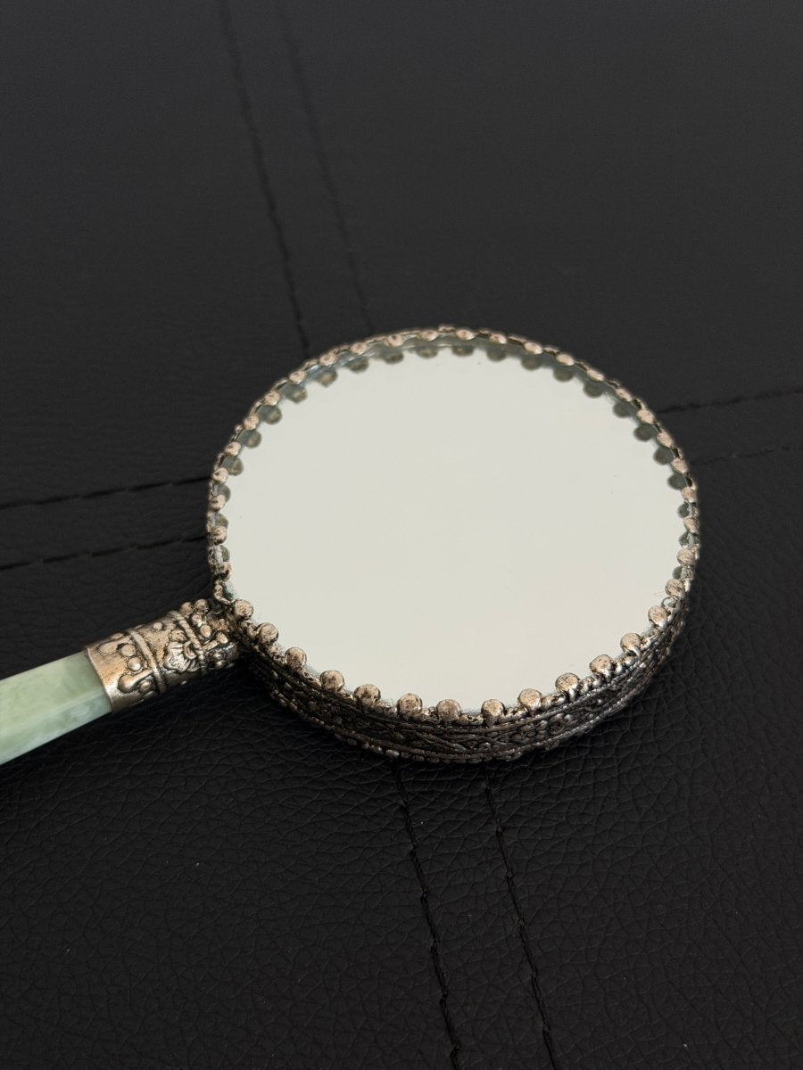 Vintage Handheld Cloisonné Mirror MirrorHaus of Moss + Moon- Haus of Moss and Moon